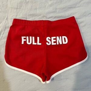 red full send shorts